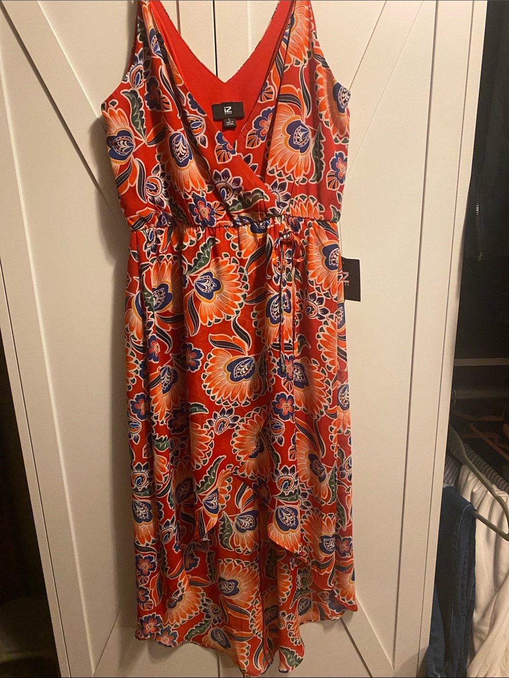 Iz Byer Orange Floral Dress